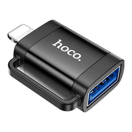 Перехідник OTG Lightning M to USB AF black HOCO (6942007628082)