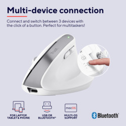 Мишка Trust Bayo+ Ergonomic Wireless/Bluetooth White (25399)