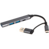 Концентратор Dynamode USB Type-C + USB-A to 1хUSB-C 3.0 1хUSB-A 3.0 2xUSB-A 2.0 dark grey (DM-UH-314AC)