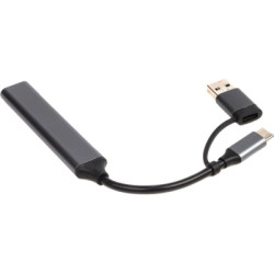 Концентратор Dynamode USB Type-C + USB-A to 1хUSB-C 3.0 1хUSB-A 3.0 2xUSB-A 2.0 dark grey (DM-UH-314AC)