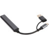 Концентратор Dynamode USB Type-C + USB-A to 1хUSB-C 3.0 1хUSB-A 3.0 2xUSB-A 2.0 dark grey (DM-UH-314AC)