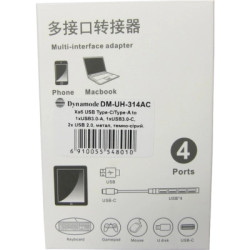 Концентратор Dynamode USB Type-C + USB-A to 1хUSB-C 3.0 1хUSB-A 3.0 2xUSB-A 2.0 dark grey (DM-UH-314AC)