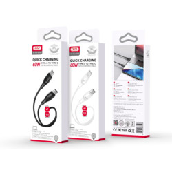 Дата кабель USB-C to USB-C 1.0m 60W High Elastic Zeus XO (NBQ239B_White)