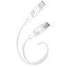 Дата кабель USB-C to USB-C 1.0m 60W High Elastic Zeus XO (NBQ239B_White)