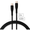 Дата кабель USB-C to USB-C 2.0m 60W Silicon Black Vinga (VCDCCC262SB)