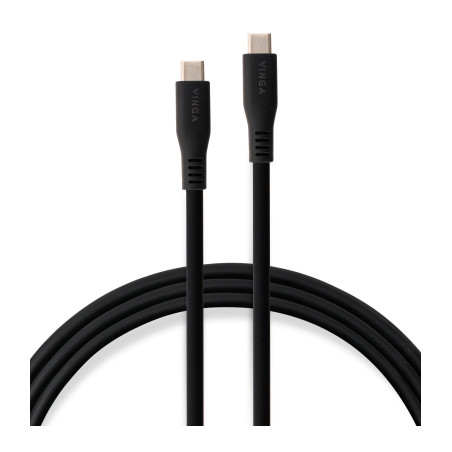 Дата кабель USB-C to USB-C 1.2m UBS3.2 Gen2 10G 100W Chip Silicon Black Vinga (VCPDCCC31012SB)