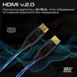 Кабель мультимедійний HDMI M to HDMI M 10.0m V2.0 black Promate (prolink4k60-10m)