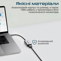 Перехідник USB-C to HDMI 4K30Hz grey Promate (medialink-h1.grey)