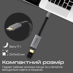 Перехідник USB-C to HDMI 4K30Hz grey Promate (medialink-h1.grey)
