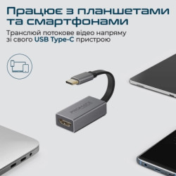 Перехідник USB-C to HDMI 4K30Hz grey Promate (medialink-h1.grey)