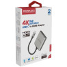 Перехідник USB-C to 2xHDMI 4K Promate (medialink-h2.grey)