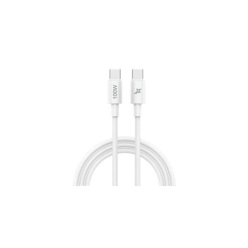 Дата кабель USB-C to USB-C 1.0m 100W white Grand-X (CC-100W)