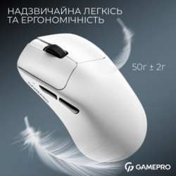 Мишка GamePro Asgard Surt Wireless/Bluetooth/USB White (GM017W)