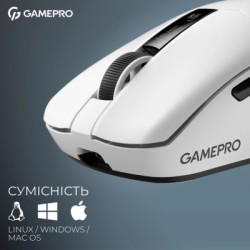 Мишка GamePro Asgard Thor Wireless/Bluetooth/USB White (GM023W)