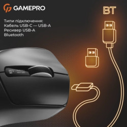 Мишка GamePro Genesis Ranker Wireless/Bluetooth/USB Black (GM012B)