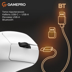 Мишка GamePro Genesis Avenger Wireless/Bluetooth/USB White (GM096W)