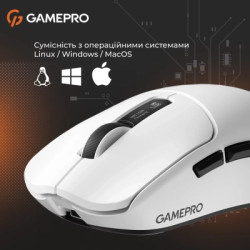 Мишка GamePro Genesis Ranker Wireless/Bluetooth/USB White (GM012W)