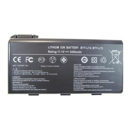 Акумулятор до ноутбука AlSoft MSI BTY-L74 5200mAh 6cell 11.1V Li-ion (A41554)
