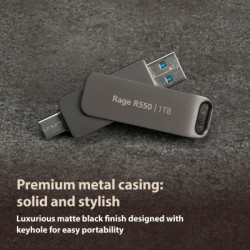 USB флеш накопичувач Patriot 64GB Rage R550 Matte Black USB/Type-C 3.2 (PE64GR550DSAD)