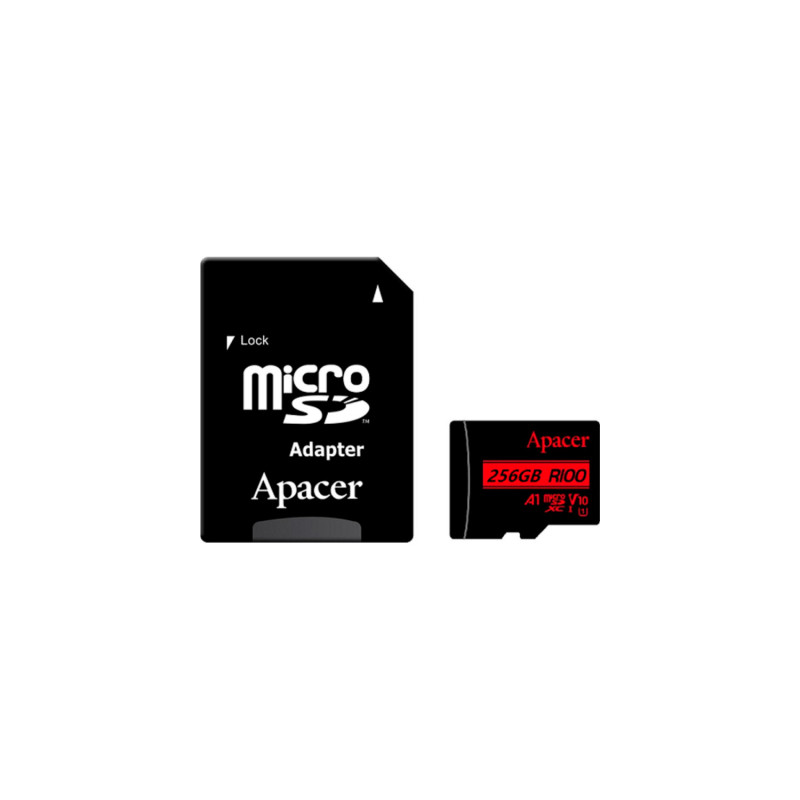 Карта пам'яті Apacer 256GB microSDXC class 10 UHS-I V10 A1 (AP256GMCSX10UB-R)