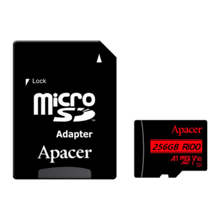 Карта пам'яті Apacer 256GB microSDXC class 10 UHS-I V10 A1 (AP256GMCSX10UB-R)