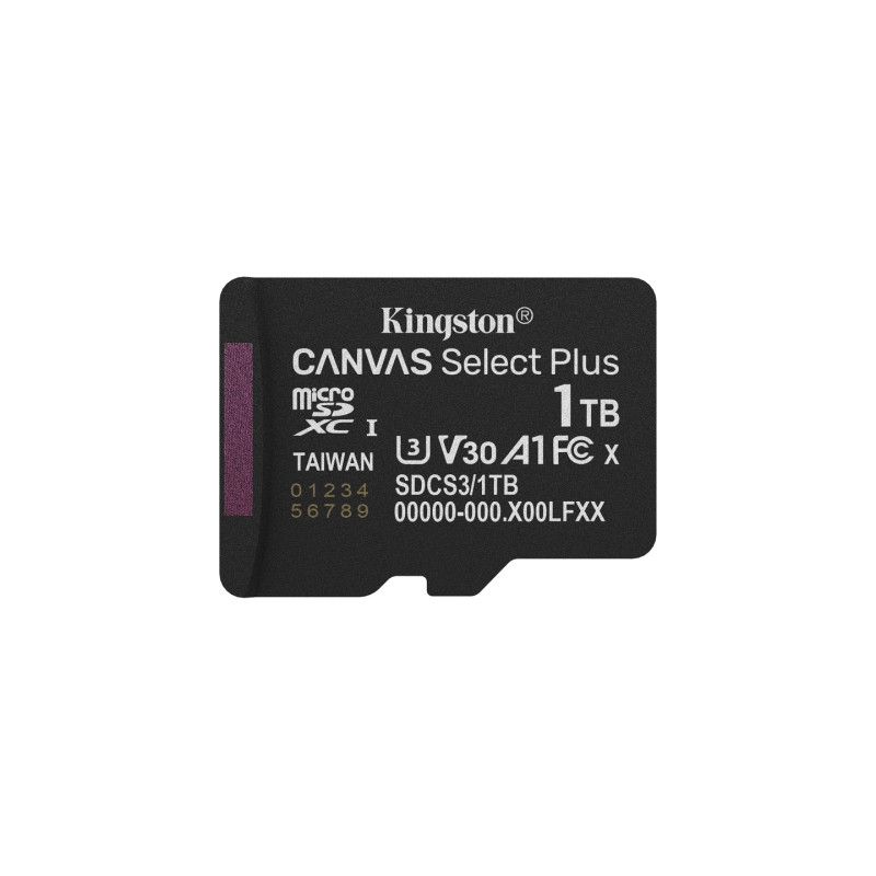 Карта пам'яті Kingston 1TB microSDXC class 10 UHS-I U3 V30 A1 Canvas Select Plus (SDCS3/1TBSP)