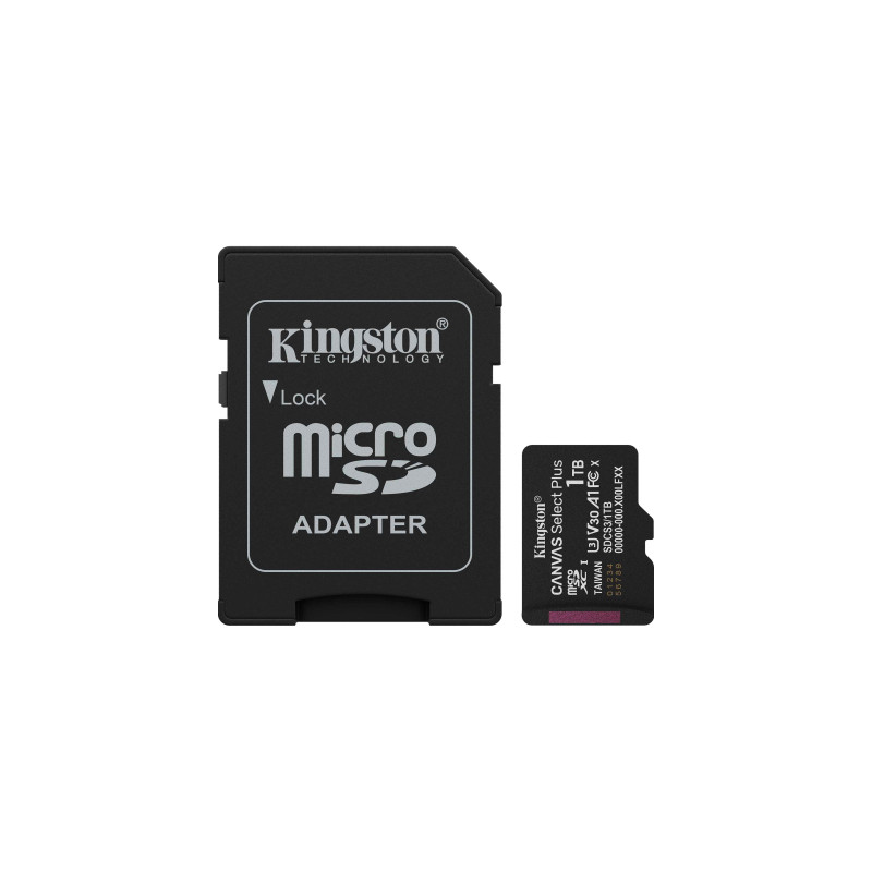 Карта пам'яті Kingston 1TB microSDXC class 10 UHS-I U3 V30 A1 Canvas Select Plus (SDCS3/1TB)