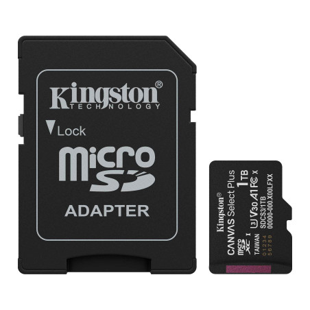 Карта пам'яті Kingston 1TB microSDXC class 10 UHS-I U3 V30 A1 Canvas Select Plus (SDCS3/1TB)