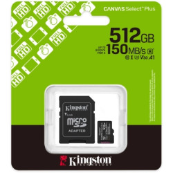 Карта пам'яті Kingston 512GB microSDXC class 10 UHS-I U3 V30 A1 Canvas Select Plus (SDCS3/512GB)
