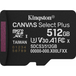Карта пам'яті Kingston 512GB microSDXC class 10 UHS-I U3 V30 A1 Canvas Select Plus (SDCS3/512GBSP)