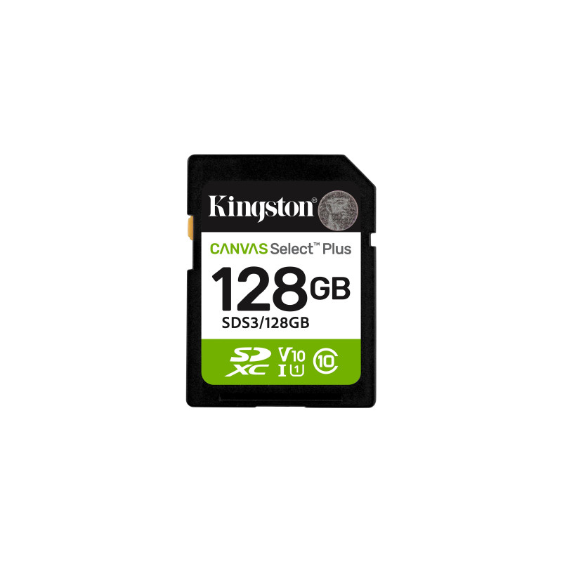Карта пам'яті Kingston 128GB SDXC class 10 UHS-I V10 A1 Canvas Select Plus (SDS3/128GB)