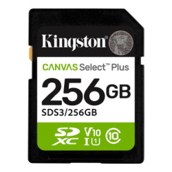 Карта пам'яті Kingston 256GB SDXC class 10 UHS-I V10 A1 Canvas Select Plus (SDS3/256GB)