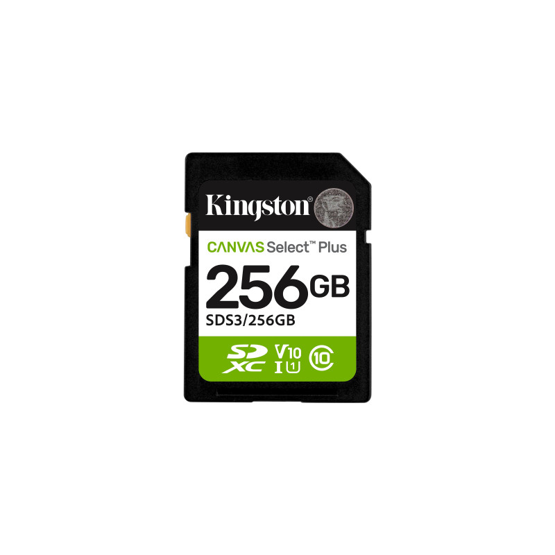 Карта пам'яті Kingston 256GB SDXC class 10 UHS-I V10 A1 Canvas Select Plus (SDS3/256GB)