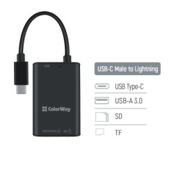 Зчитувач флеш-карт ColorWay USB-C to USB 3.0/SD/MicroSD (CW-CR-02)