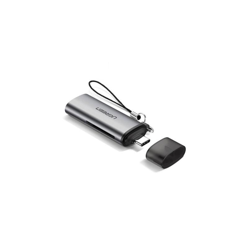 Зчитувач флеш-карт Ugreen USB Type-C 3.1 to TF/SD CM184 Gray (50704)