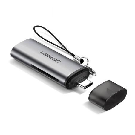 Зчитувач флеш-карт Ugreen USB Type-C 3.1 to TF/SD CM184 Gray (50704)