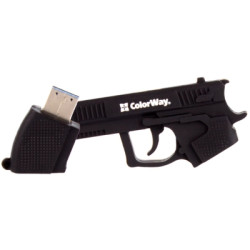 USB флеш накопичувач ColorWay Pistol 64 GB 3.0 Black (CW-USBPL64)