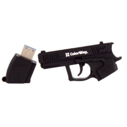 USB флеш накопичувач ColorWay Pistol 64 GB 3.0 Black (CW-USBPL64)