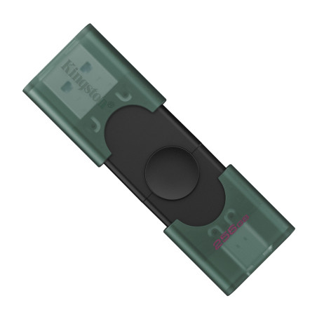 USB флеш накопичувач Kingston 256GB DataTraveler Duo USB 3.2 / Type-C Black/Green (DTDEG2/256GB)