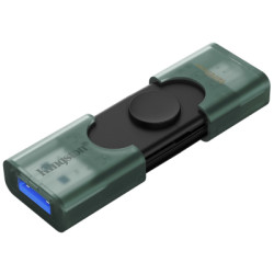 USB флеш накопичувач Kingston 256GB DataTraveler Duo USB 3.2 / Type-C Black/Green (DTDEG2/256GB)