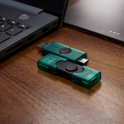 USB флеш накопичувач Kingston 256GB DataTraveler Duo USB 3.2 / Type-C Black/Green (DTDEG2/256GB)