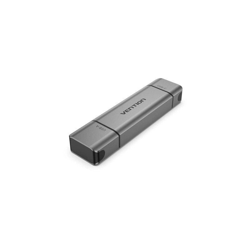 Зчитувач флеш-карт Vention USB 3.0 AM/USB-C to SD+TF Gray Dual Drive Letter Aluminum Alloy (CLLH0)