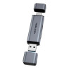 Зчитувач флеш-карт Vention USB 3.0 AM/USB-C to SD+TF Gray Dual Drive Letter Aluminum Alloy (CLLH0)