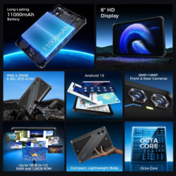 Планшет OUKITEL RT3 plus 8" 4/128GB NFC LTE Black (6941749808516)