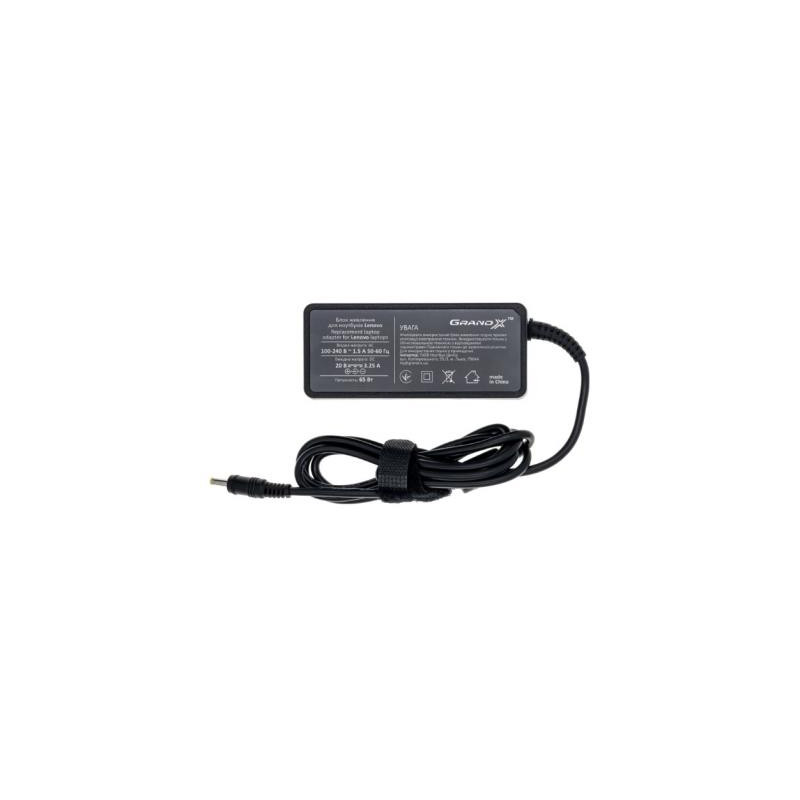 Блок живлення до ноутбуку Grand-X Lenovo (20V 3.25A 65W) 5.5x2.5mm (ACLEL65WS)