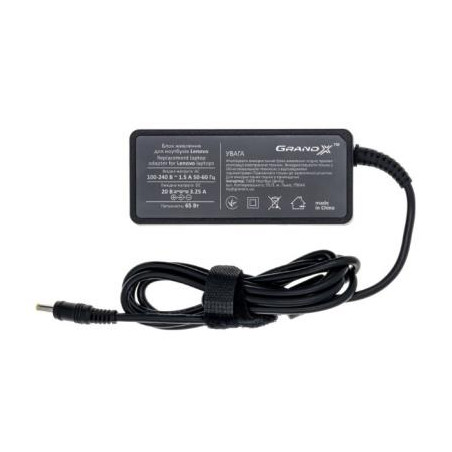 Блок живлення до ноутбуку Grand-X Lenovo (20V 3.25A 65W) 5.5x2.5mm (ACLEL65WS)