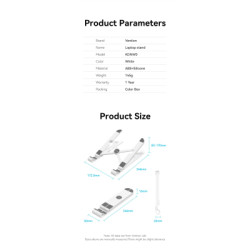 Підставка до ноутбука Vention Laptop X-type Stand White ABS 83-170мм (KDNW0)