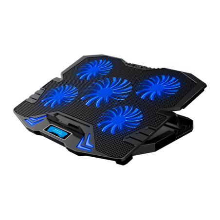Підставка до ноутбука IceCoorel 10-15", 1*125mm 1400 RPM + 4*70mm 2500 RPM, 2*USB, 365x297x30mm, Blue (K5Bl)
