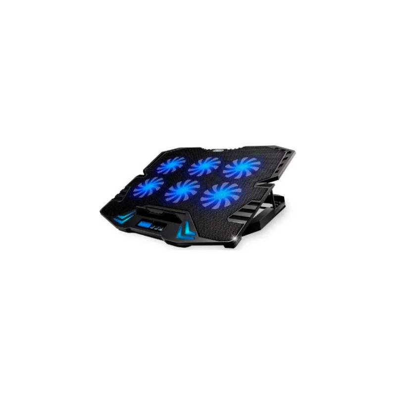 Підставка до ноутбука IceCoorel 10-17", 6*70mm 1800 RPM, 2*USB, + LCD, 365*297*30mm, Black (K8)