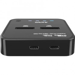 Док-станція для накопичувачів Maiwo 2*NVMe M.2 SSD Key M/B+M USB 3.1 Gen2 Type-C (K3016P)